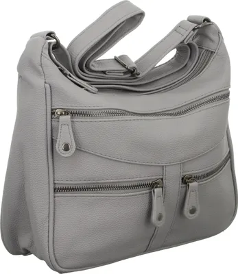 Produktbild von Graue Henkeltasche Shopper NB3109-3 Kunstleder verstellbarer Schulterriemen 30x22x10 cm