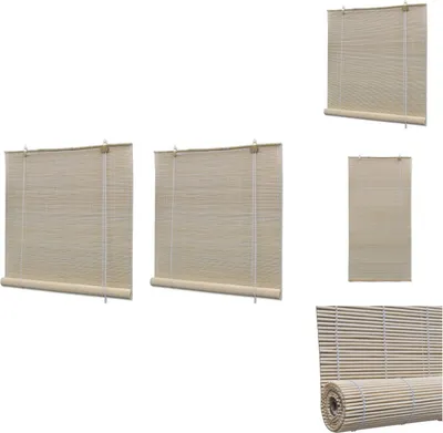 Zdjęcie produktu dla vidaXL Rolety bambusowe naturalne 2 szt. 120x160 cm - Żaluzje i rolety