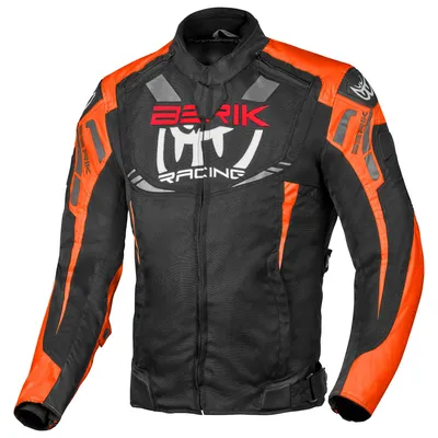 Produktbild von Berik Amras wasserdichte Motorrad Textiljacke, schwarz/rot/weiß, 56