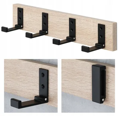 Produktbild von FURNITECO GRAZ Wandgarderobe mit 4 Klapphaken Sonoma Eiche