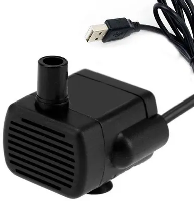 Immagine prodotto di Pompa per acquario USB, modello piccolo - 200 L/H - Colore nero - Pompa per fontane, adatta per acquari e stagni - Ideale per giardini e decorazioni