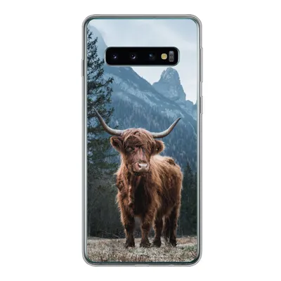 Produktbild von MuchoWow® Handyhülle Schutzhülle Hülle für Samsung Galaxy S10 Schottische Highlander - Tiere - Landschaft Silikon Softcase Handy Hülle - Handytasche
