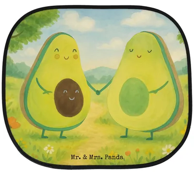 Produktbild von Mr. & Mrs. Panda Scheibenschutz Auto Avocado Pärchen Design - Weiß - Geschenk, Sonnenschutz, Sonnenblende, Liebe, Seitenscheibe, für, Familie, Schwangerschaft, Hochzeit