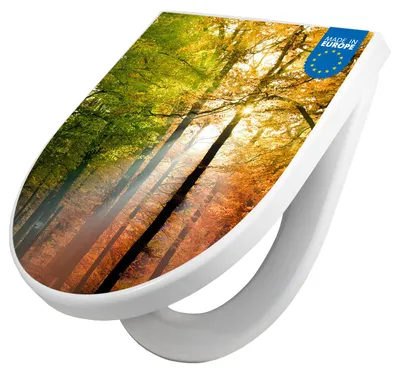 Produktbild von WC Sitz mit Absenkautomatik D Form Motiv Herbstwald [TDW3 10041]