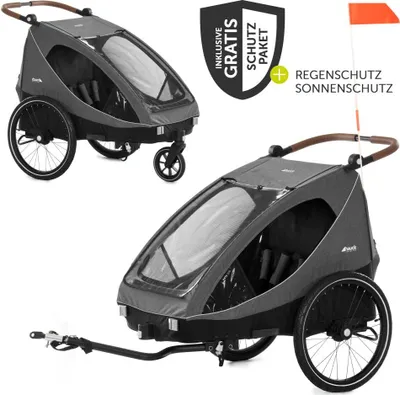 Produktbild von Hauck 2in1 Fahrradanhänger Dryk Duo für 2 Kinder