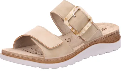 Produktbild von Rohde Damen Pantolette mit schöner Zierschnalle und Klettverschluss Baviera 1301, Größe:40 EU, Farbe:Beige