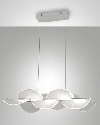Produktbild von Sylvie 30W LED-Pendelleuchte, weiß, in Metall und Methacrylat, modernes Design, 4000 Lumen, warmweißes Licht (3000K), dimmbar mit Phasenanschnitt.