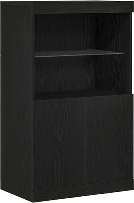 Image de Buffet LED Noir 60 x 37 x 100 cm Bois d'ingénierie