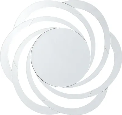 Produktbild von BELIANI Wandspiegel Silber MDF dia 70 cm Blumenform Glamour Modern für Wohnzimmer für Schlafzimmer