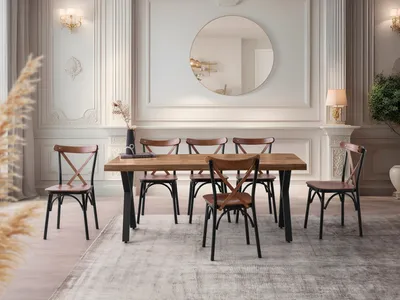 Produktbild von Skye Decor, Gala - 3022, Nussbaum, Esstisch, 180 x 79 x 80 cm, 100 % MELAMINBESCHICHTETE SPANPLATTEN