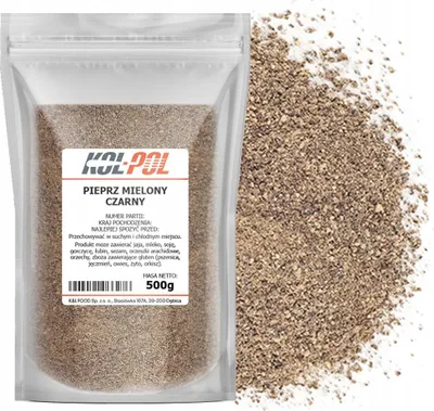 Zdjęcie produktu dla PIEPRZ CZARNY MIELONY 500g Aromatyczny naturalny przyprawa jakość Kol-Pol