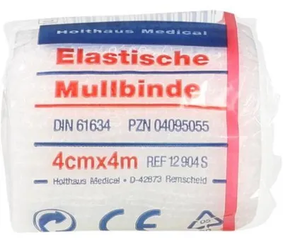 Productafbeelding van Holthaus Medical elastische verbandgaas, 4 cm x 4 m, verpakking met 1 stuk