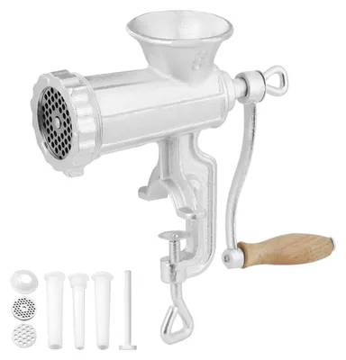 Obrázek produktu pro Mlýnek na maso Ruční řezné desky 5 / 8 mm, mlýnek na maso Kuchyňský pomocník včetně 3 trubek na plnění klobás a tlačné tyče Stroj na maso Mlýnek na maso Mlýnek na maso Plnička klobás Snadno se čistí Mlýnek na maso