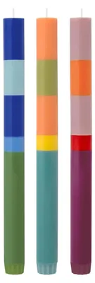 Venesia Kerzen 2er-Set, Ø 2,2 cm, H 26 cm, mehrfarbig, 8-9 Std.