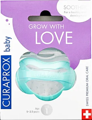 Imagen del producto de Curaprox, chupete de silicona para bebés, color turquesa, talla 1