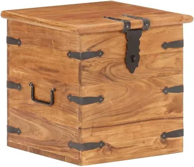 Produktbild von Truhe 40x40x40 cm Akazie Massivholz Sitzbank Mit Stauraum, Wäschetruhe, Spielzeugkiste, Aufbewahrungstruhe, Aufbewahrung, Jugendzimmer Möbel, Truhenbank Mit Stauraum - 289645
