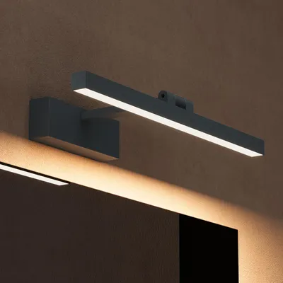 Image de doporro Lampe pour miroir 9W LED Salle de Bain 180° Rotatif 430 Lumen 40cm Applique Noir Mat 4000K Design Strahlenschön