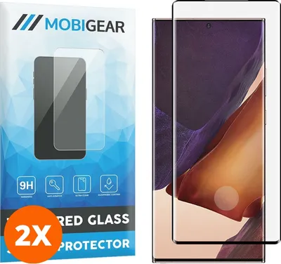 Produktbild von Mobigear Curved 4.99 Samsung Galaxy Note 20 Ultra Panzerglas Gehärtetes Glas Displayschutz - Hüllenfreundlich - Schwarz (2er Pack)