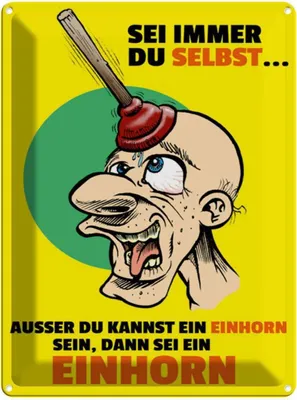 Produktbild von vianmo Blechschild 40x30 cm Sei immer du selbst Einhorn Spruch Zitat