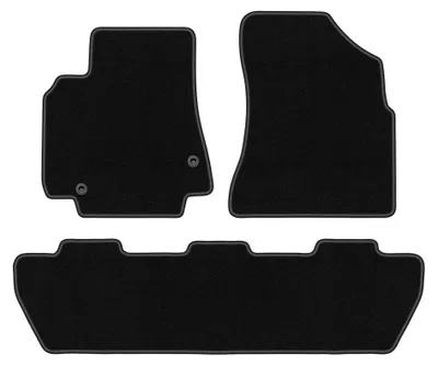 Image de Tapis de sol en moquette pour Citroen Berlingo II 2008-2018 (ludospace/5 places) – jeu 4 pièces, noirs, sur mesure – Wielganizator BASIC