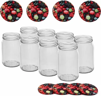 Imagen del producto de Recipientes de vidrio herméticos, 900 ml, juego de 8 unidades, para la cocina