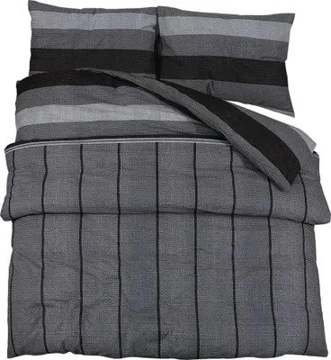 Produktbild von vidaXL Bettwäsche-Set Dunkelgrau 260x240 cm Baumwolle