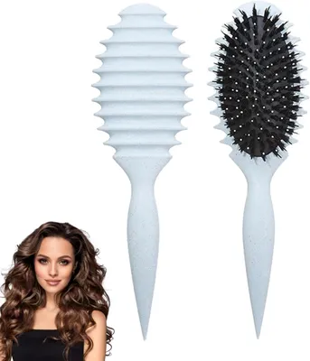 Image de Brosse démêlante ergonomique, idéale pour démêler et coiffer les cheveux, unisexe, noire, pour le massage du cuir chevelu