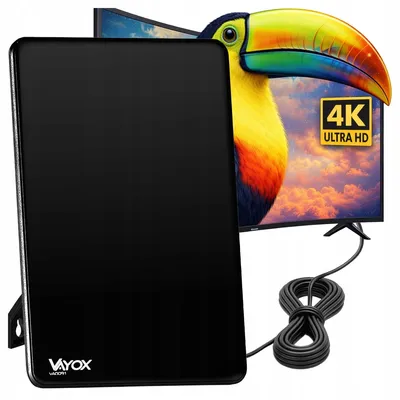 Produktbild von Vayox DVB-T/T2 Antenne für TV VA0091 | 4K | LTE | Kabellänge 2.1 m | Schwarz