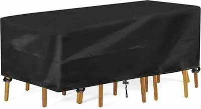 Produktbild von Gartentischabdeckung, rechteckige wasserdichte Gartentischabdeckung, UV-Schutz, 210D Oxford-Gewebe, Abdeckung für Gartenmöbel im Freien, Stuhltisch (213 x 132 x 72 cm)