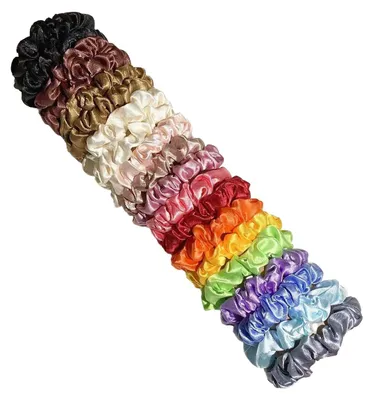 Obrázek produktu pro 20 elastických gumiček do vlasů, pohodlné gumičky do vlasů z hedvábí, úzké čelenky, gumičky do vlasů, gumičky do vlasů pro ženy a dívky, vlasové doplňky, dárek
