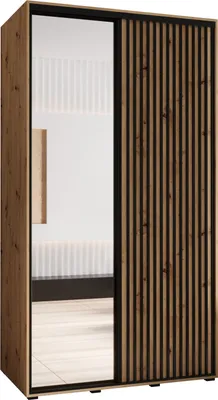 Produktbild von MEBLE KRYSPOL Lanko 2 Schrank mit 2 Schiebetüren  - 235,2x130x60 cm - Artisan Artisan Schwarz