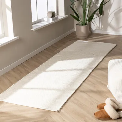 Produktbild von Volero - Wollteppich Läufer - Feline Weiß - 50x150 cm - Schlafzimmer, Flur, Babyzimmer - Klassik, Modern, Skandinavisch