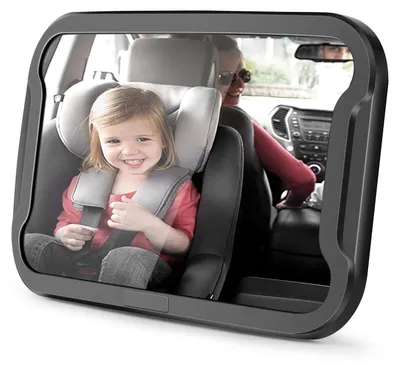 Produktbild von Vinabo Baby-Autospiegel, Anti-Dropout Babyspiegel Mit 360° Drehung, 100% Unzerbr