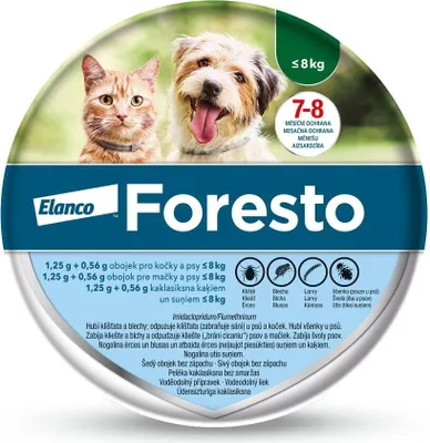 Zdjęcie produktu dla Foresto 1,25 g + 0,56 g obroża dla kotów i psów < 8 kg/38 cm