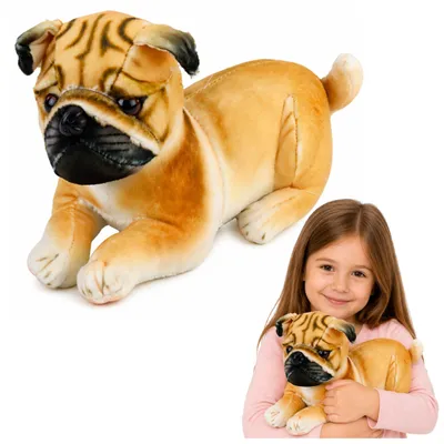 Produktbild von Plüsch Mops Hund Kuscheltier Plüschtier Weicher Hund 25 cm