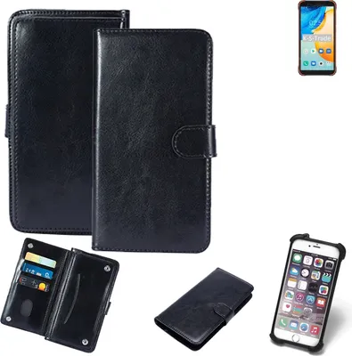 Produktbild von K-S-Trade 360° Hülle kompatibel mit Blackview BV4900 Pro schwarz Kunstleder Case BookCase WalletCase Kunstlederederhülle Handyhülle, Rundumschutz