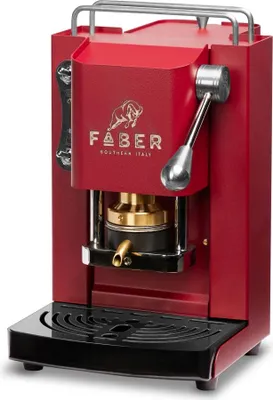 Productafbeelding van Faber Pro Mini Deluxe ESE espressomachine, kersenrood, chroom