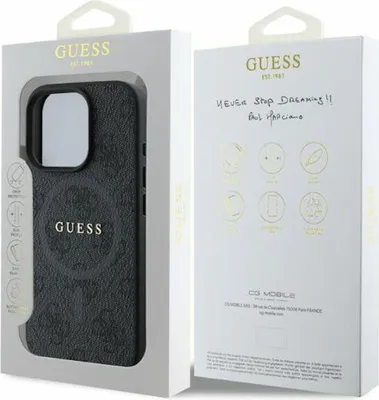 Zdjęcie produktu dla Guess Guhmp16Xg4Gfrk Iphone 16 Pro Max 6.9 Czarny/Black Hardcase 4G Ring Classic Logo Magsafe