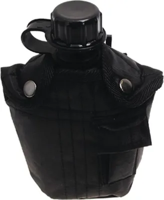Produktbild von MFH | US Plastikfeldflasche | 1 Liter | schwarz | BPA-frei | Trinkflasche inkl. Hülle