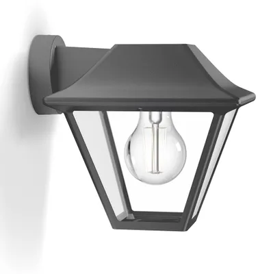 Obrázek produktu pro Philips Nástěnné svítidlo Alpenglow, 60 W E27, bez žárovky, Venkovní světlo na zeď, Antracit, Kov, IP44, Terasa, Zahrada, I