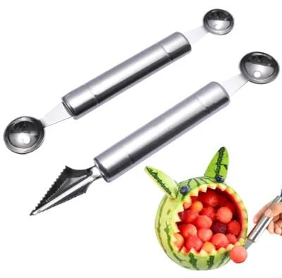 Kugelausstecher-Set, 2 Stück, Edelstahl, 25/30 mm, Melonenkugelausstecher