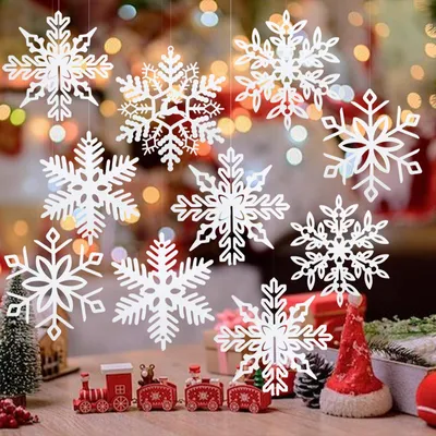 Schneeflocken Weihnachtsdekoration 25 Stück 10 cm Kunststoff