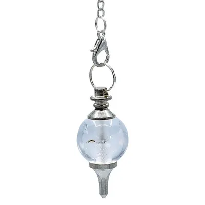 Produktbild von Pendelpolierter Bergkristall und Metall – 2er-Set – 12 g; 3,5 x 1,7 cm