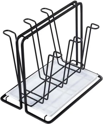 Produktbild von Famanu Flaschen-Abtropfgestell Metall für 6 Flaschen schwarz