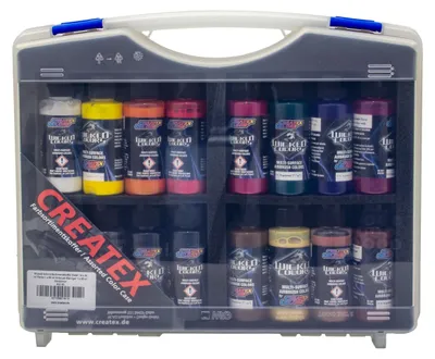 Immagine prodotto di Colori per aerografo Createx Set di colori Wicked Color in valigetta 800 160 Colori per aerografo