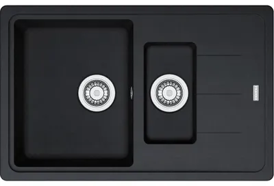 Produktbild von Basis, BFG 651-78, 780x500mm, Reversibel, Onyx, Siebkorb-Excenterventil 3 1/2", Überlauf, Abtropfbecken Edelstahl