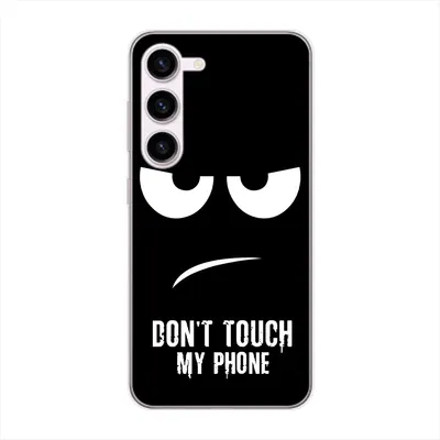 Produktbild von König Design Hülle kompatibel mit Samsung Galaxy S23 Plus Kunststoff Soft Handyhülle - Handy Case Dont Touch My Phone Schwarz