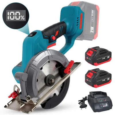 Immagine prodotto di Sega circolare portatile elettrica - 15 cm, motore brushless, 800 W - Sega da legno a batteria 18V, senza fili - Ideale per il fai-da-te - Set con 2 batterie + caricabatterie per l'UE