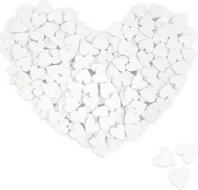 Produktbild von com-four® 200x Mini-Herz als Streudeko - weiße Holz-Herzen zum Basteln - Holz-Streuschmuck als Tischdekoration - Tischschmuck für Hochzeit & Party