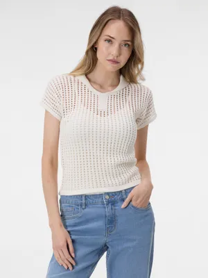 Produktbild von Orsay Cremefarbenes Damen-Strickshirt mit Kragen XS